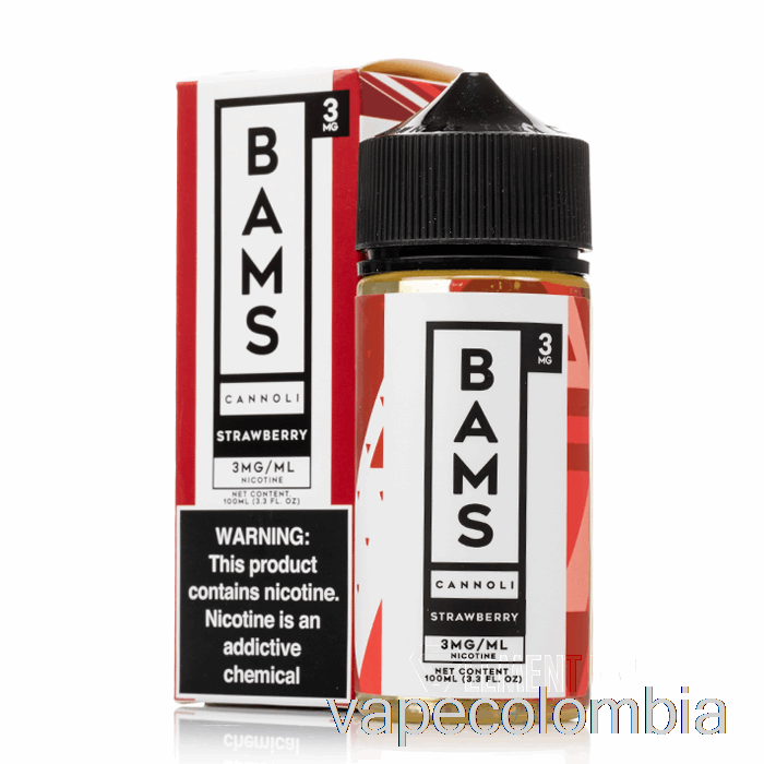 Cannoli De Fresa Desechable Vape - Cannoli De Bam Bam - 100ml 3mg